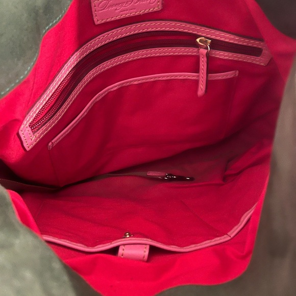 Dooney & Bourke Pink Leather Shoulder Bag with Brown Accents - Picture 10 of 12